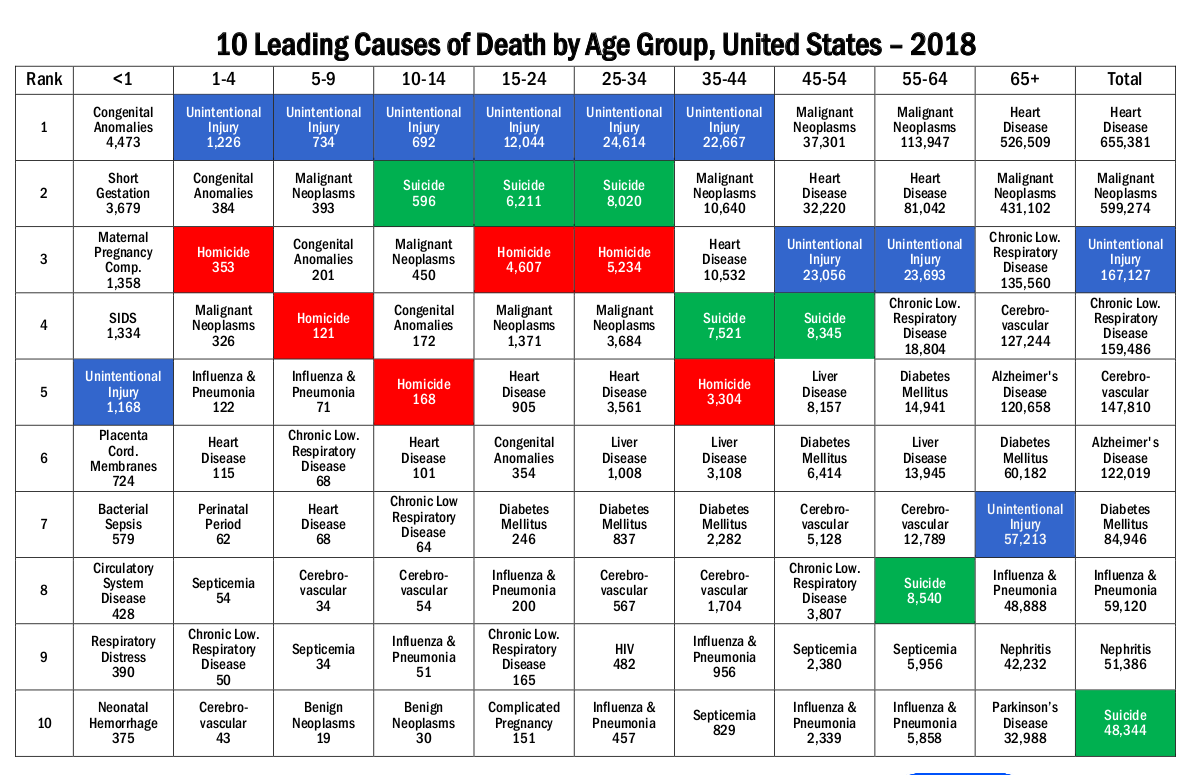 CDC all-cause mortality, 2018